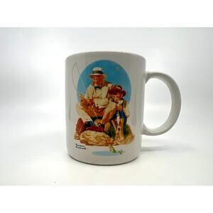 Norman Rockwell "Catching the Big One" Museum Collections Ceramic Coffee Mug Cup